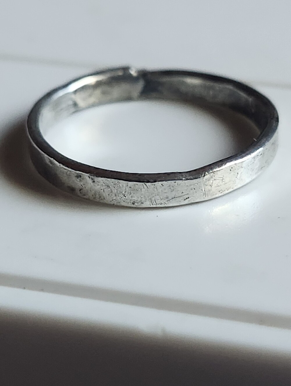 Vtg Sterling Silver Hammered Stackable Band - Size 5